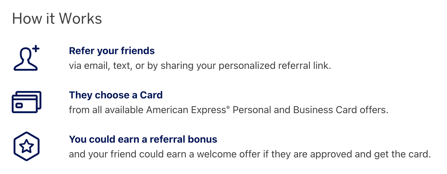 Amex Refer a Friend website